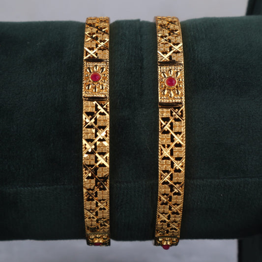 Celestial Spark Gold Bangles