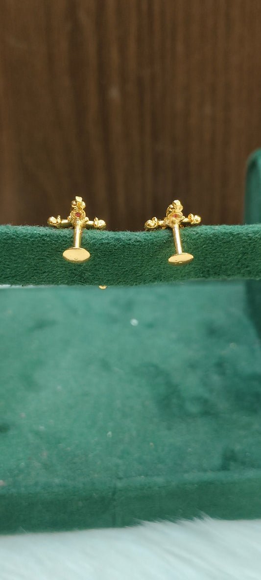 Premium micro gold plated daily wear Lakshmi Devi studs