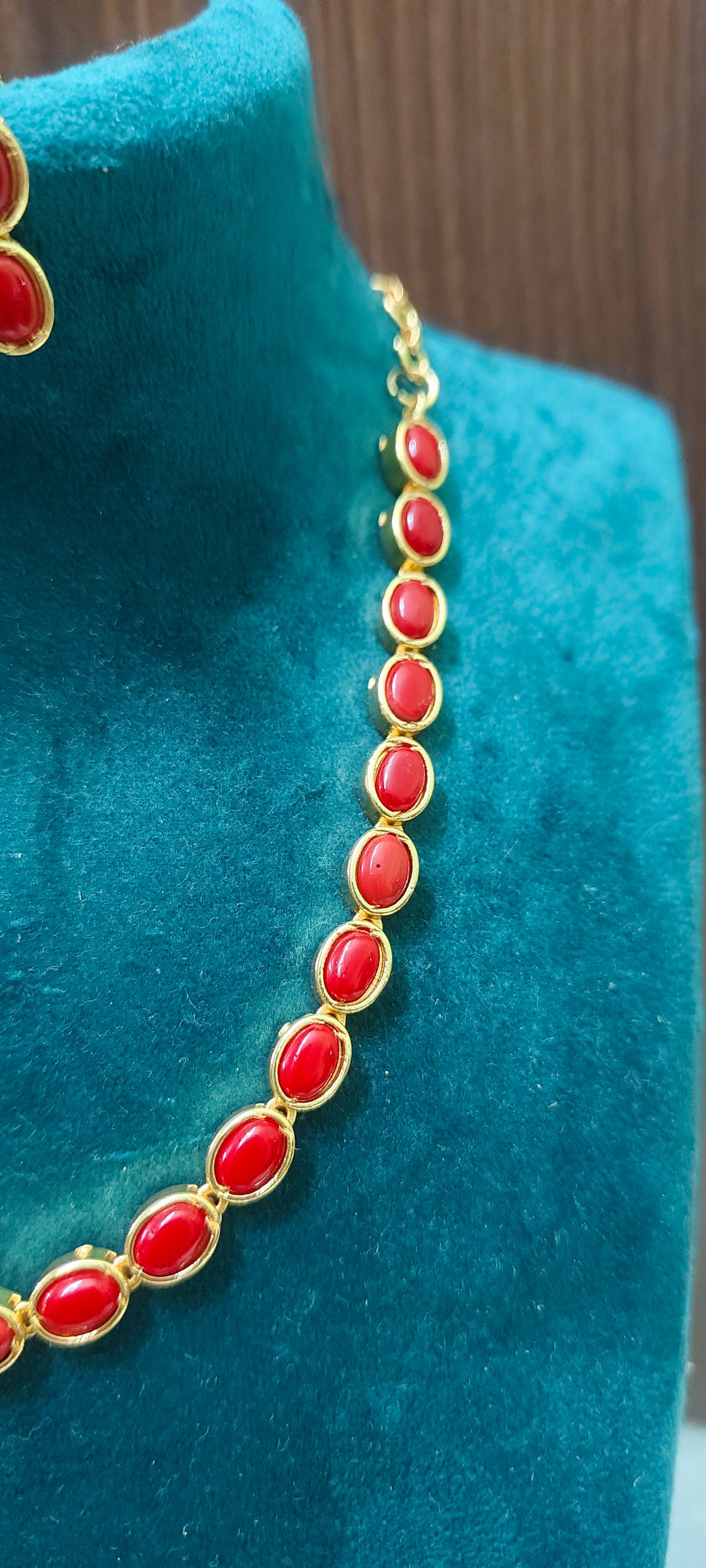Pure panchaloham koral pattren necklace with earrings