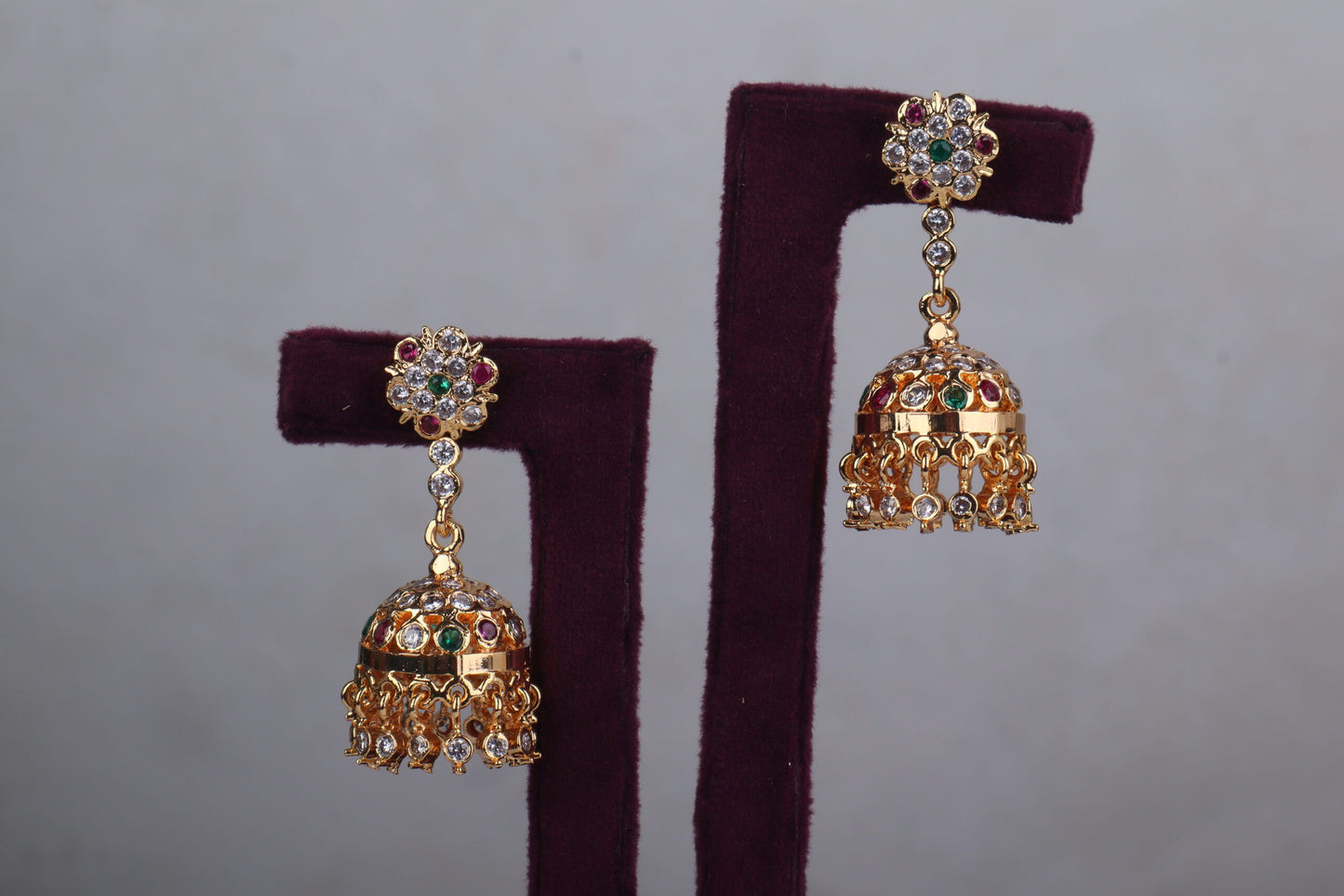 Multistone Hasli Panchaloham Jhumkas
