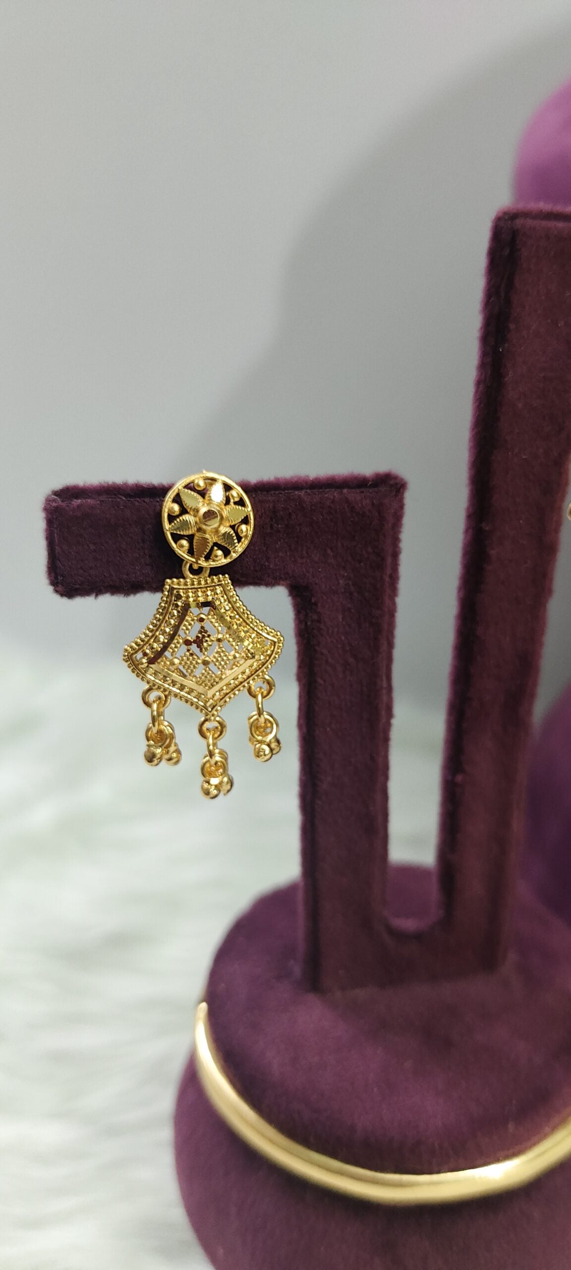 1 gram gold plated look necklace set with earrings