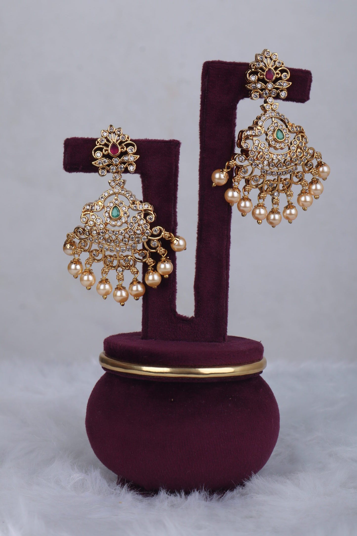 Maharani Pearl Chandbali Earrings