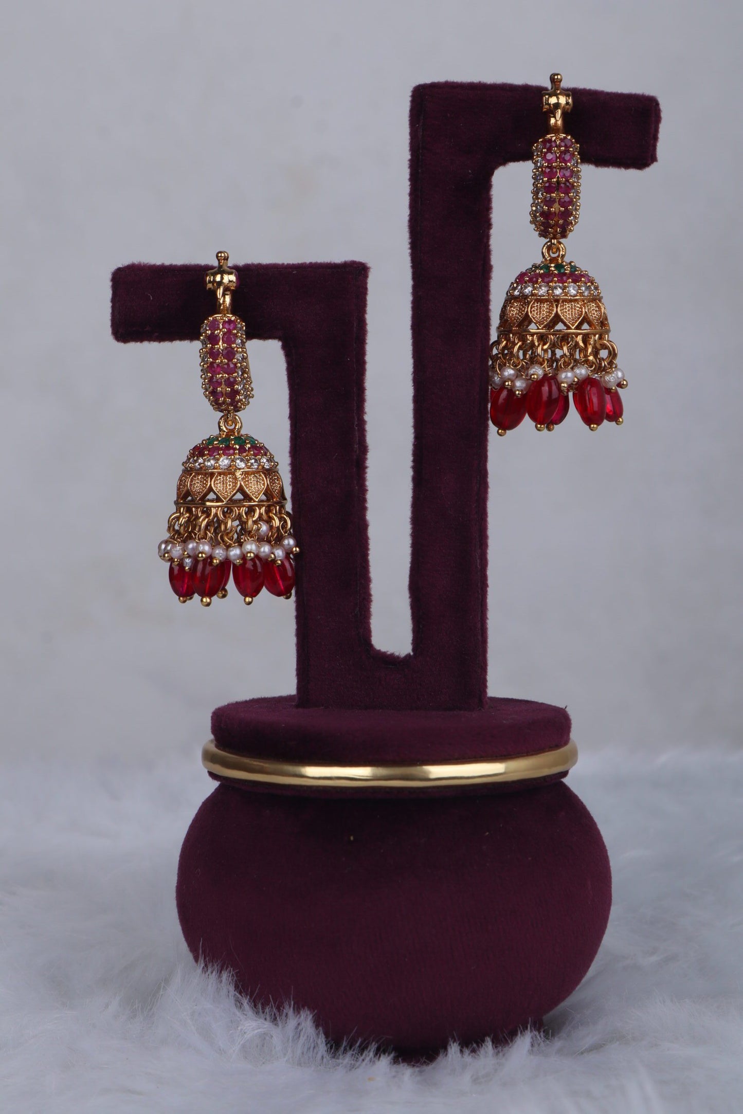 Makara Kundan Nakshi Jhumkas