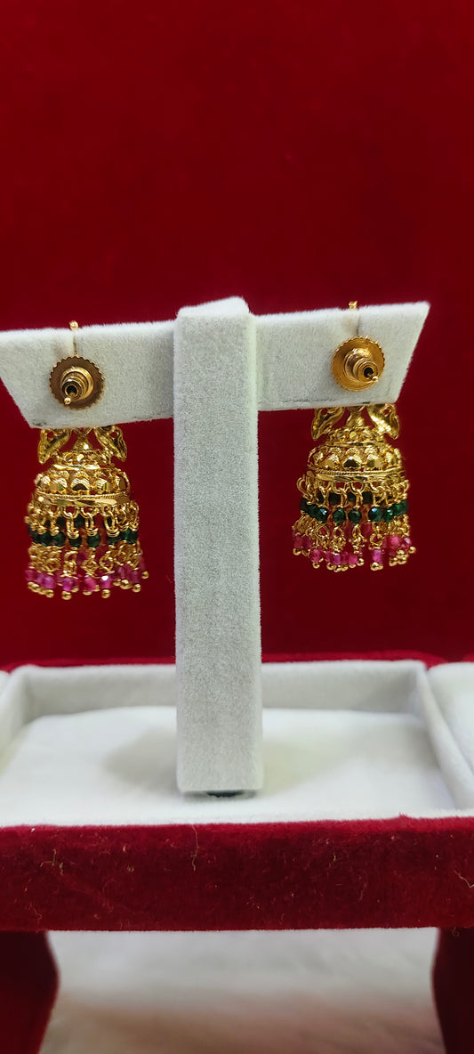 Gold look nakshi jumkas