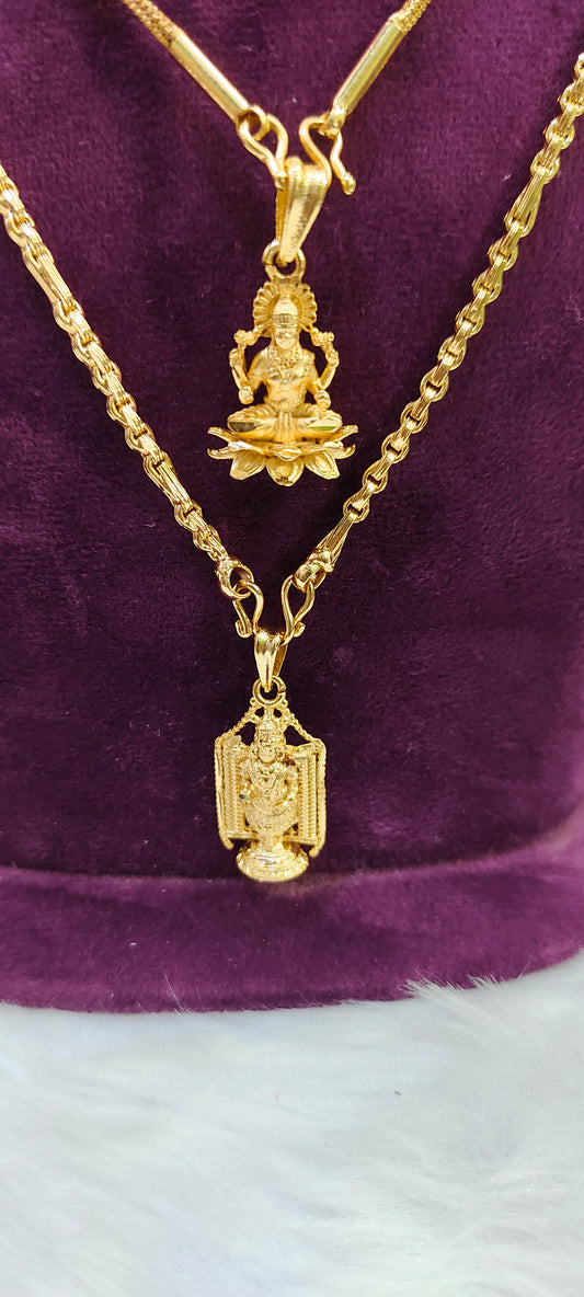 20" length balaji chain and 18" length Lakshmi Devi chain combo
