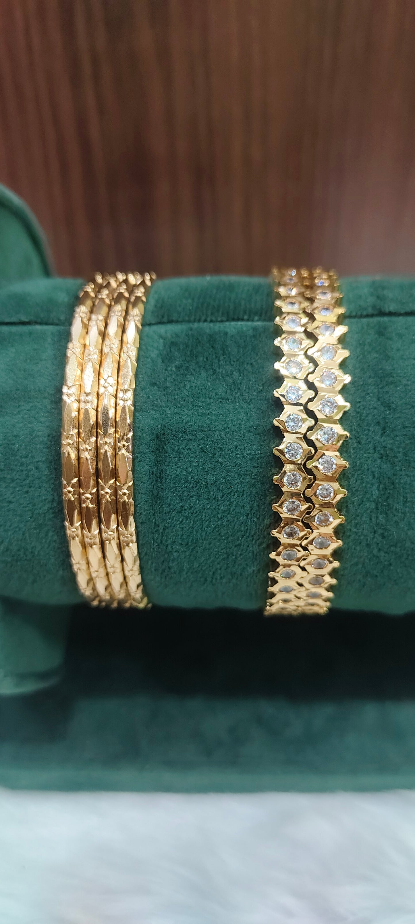Pure panchaloham polished 2 bangles unpolished 4 bangles combo ( both will come same size)