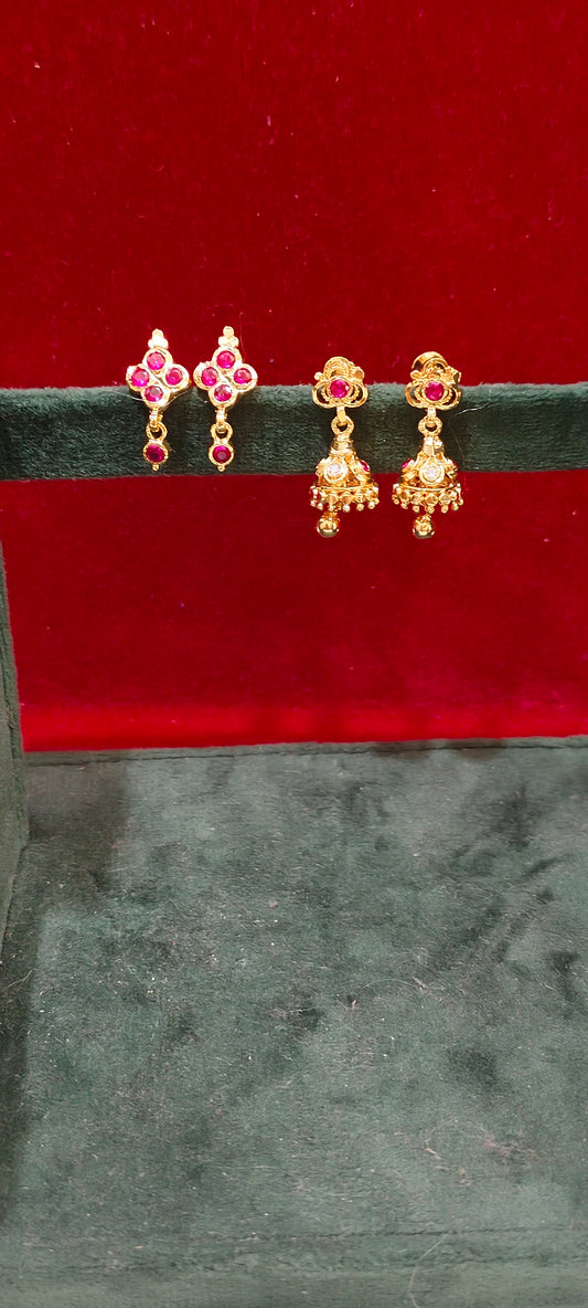 Pure panchaloham 2 set earrings kids combo