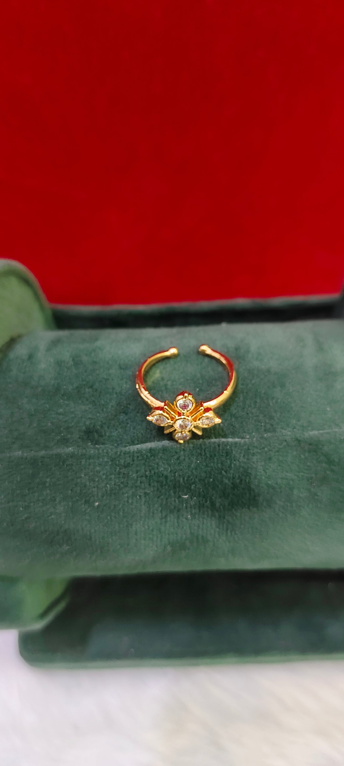Pure panchaloham polished adjustable finger ring