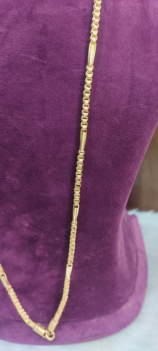 Pure panchaloham unpolished broad 30" length bharati model 10+1 chain