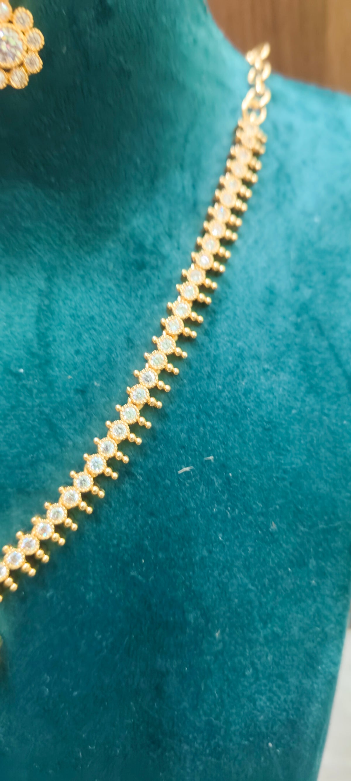 Pure panchaloham simple daimond look necklace