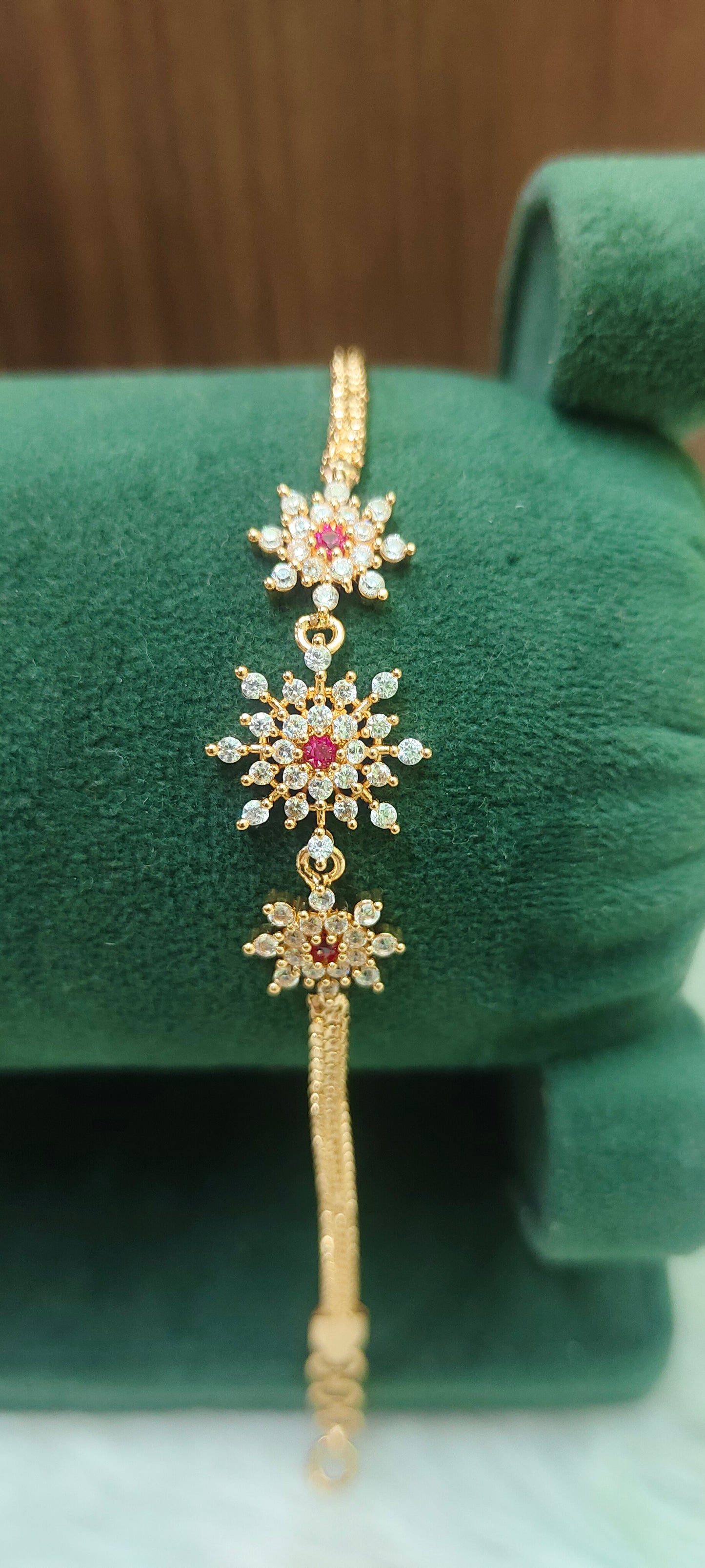 Pure panchaloham daimond look bangle and bracelet combo