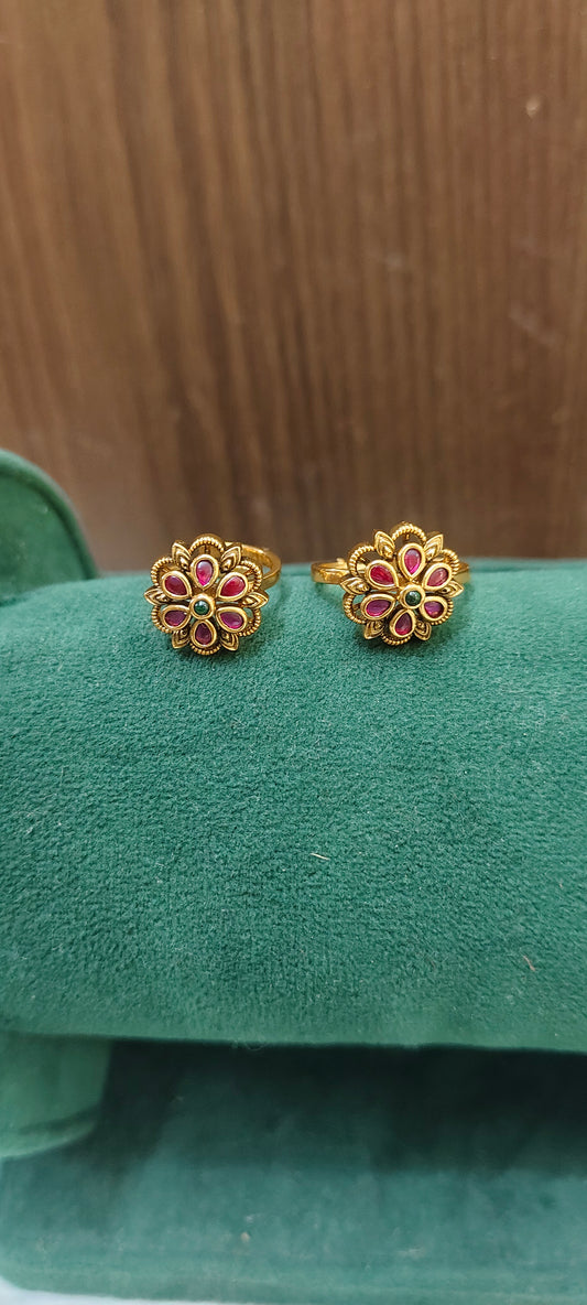 Premium nakshi adjustable toe rings