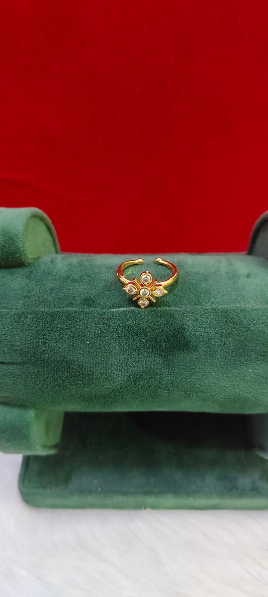 Pure panchaloham polished adjustable finger ring