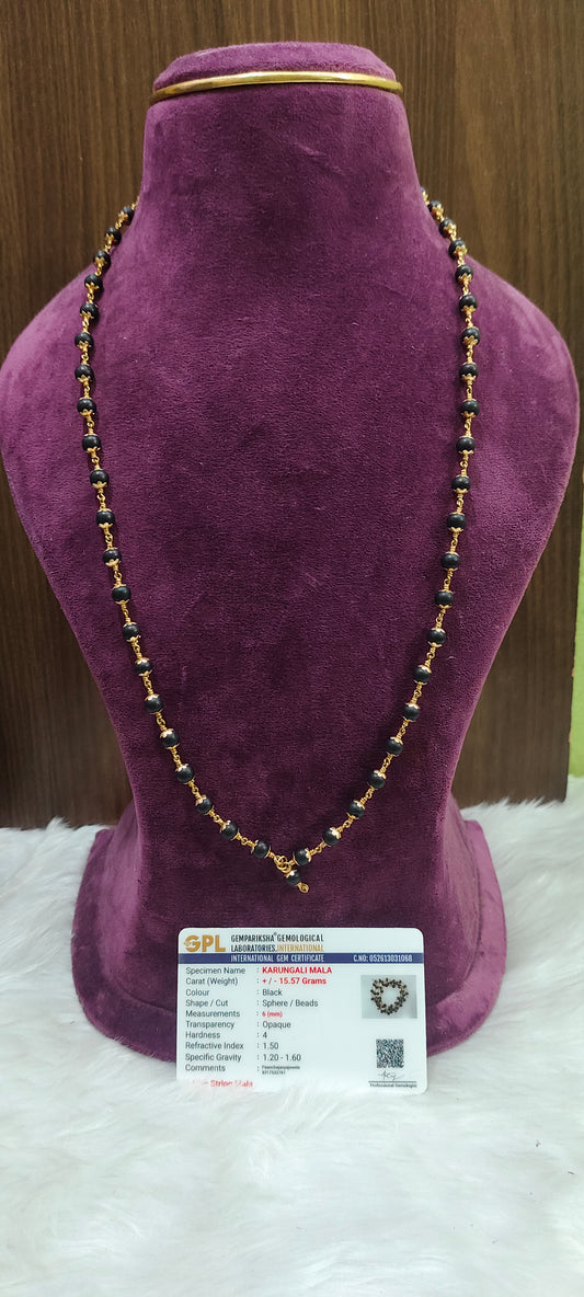 Original karungali mala with panchaloham caping and with certificate