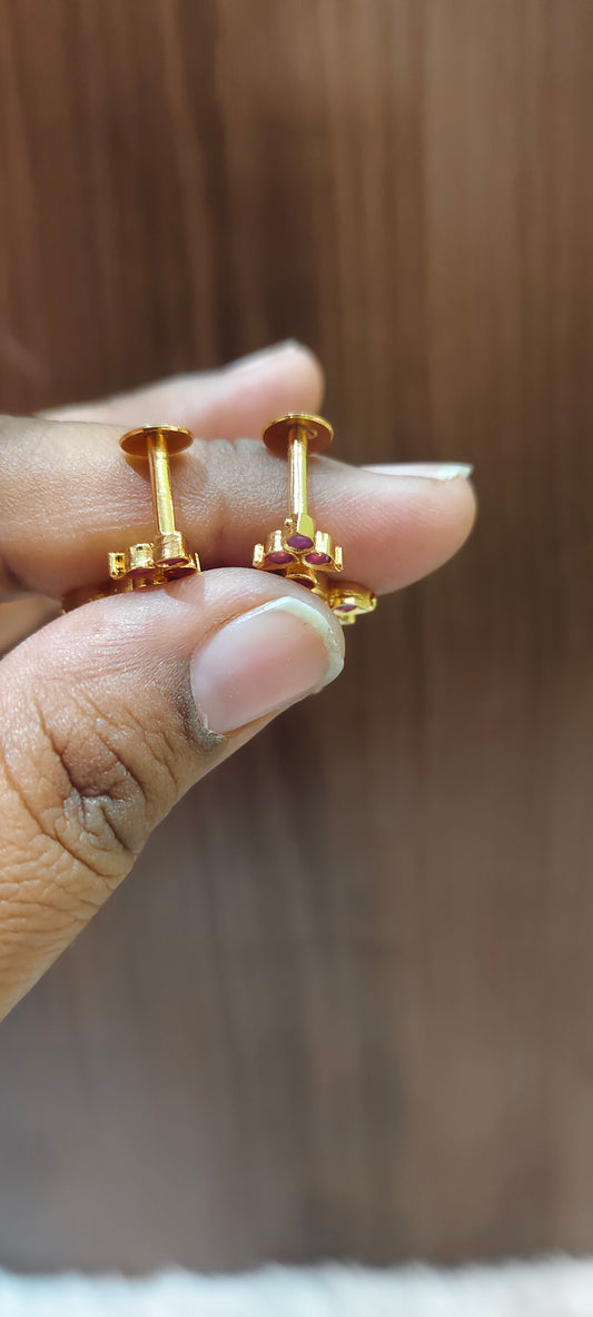 Pure panchaloham ruby earrings