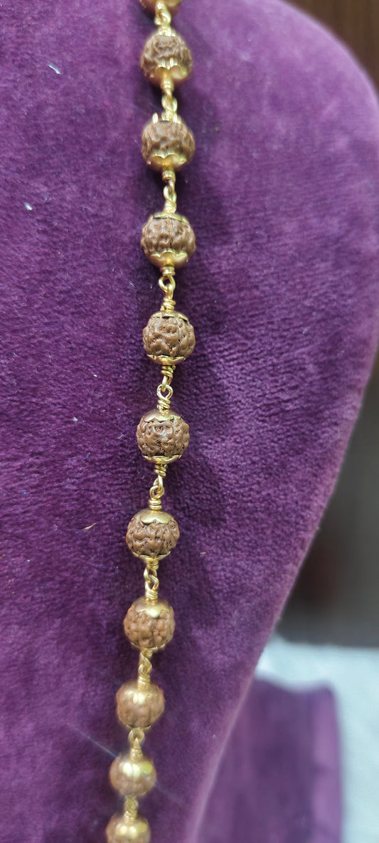 Original rudraksha with panchaloham caping and certificate