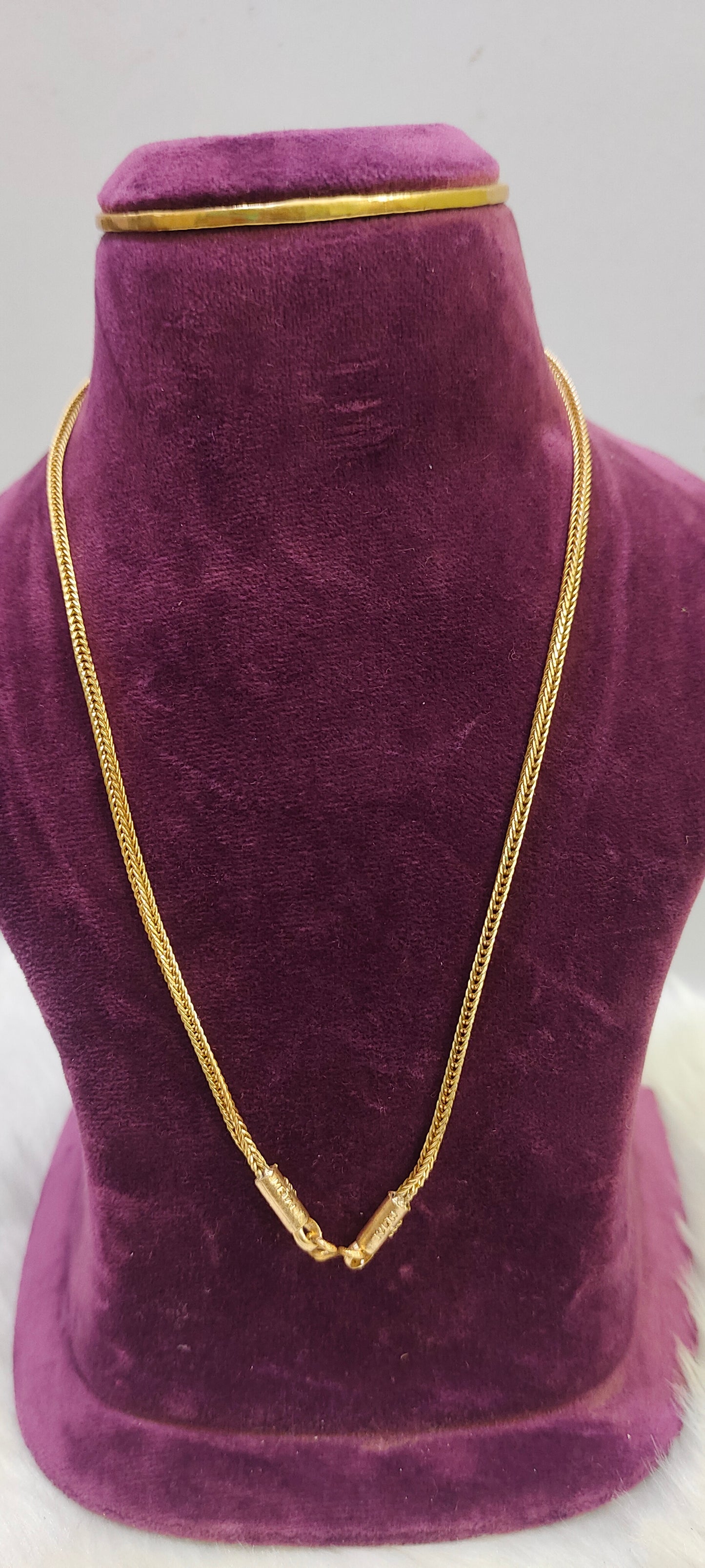pure panchaloham unpolished mens chain and ladies chain combo( both 18" length)