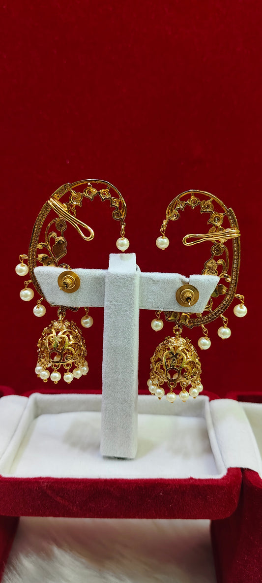 Unique style jumkas with attached earcuffs