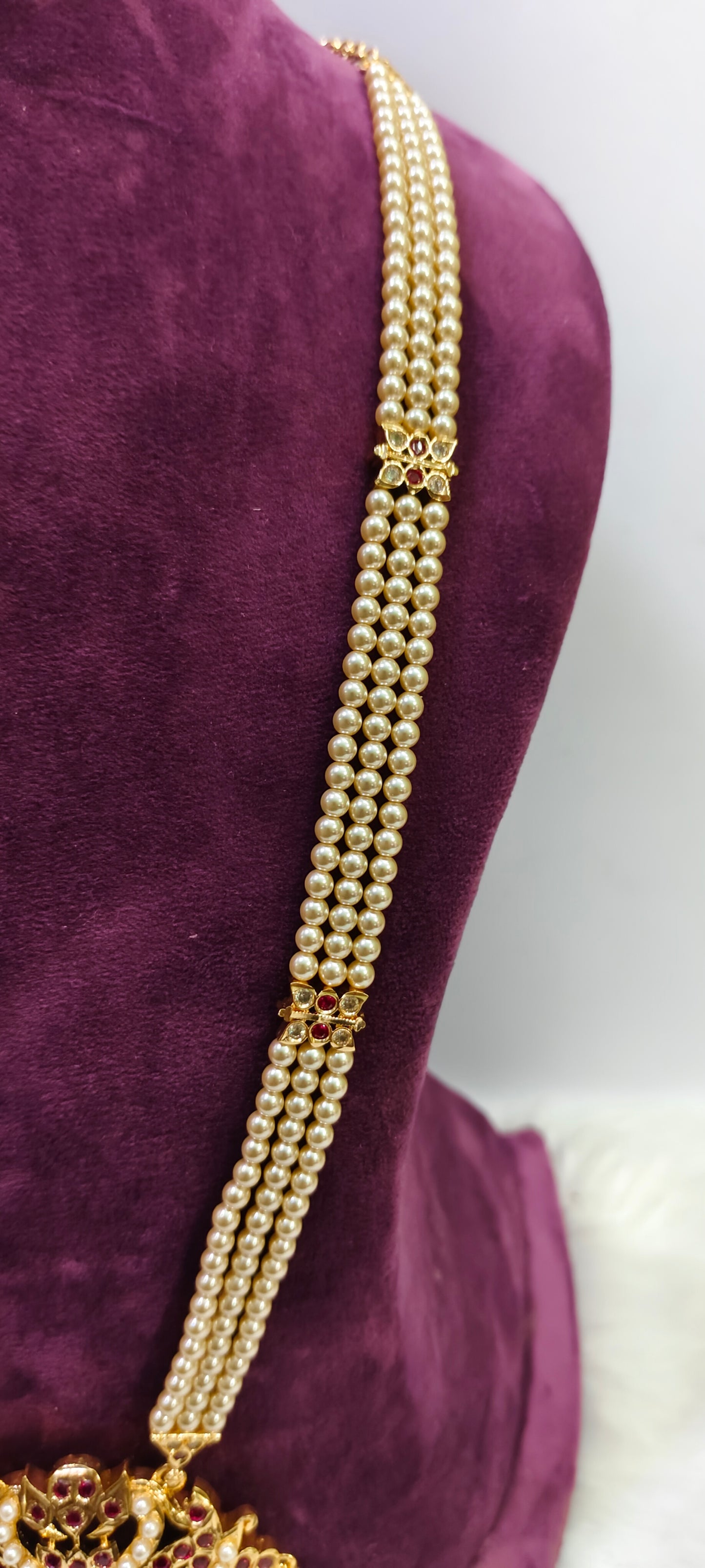 Pure panchaloham rani haram with premium pearls
