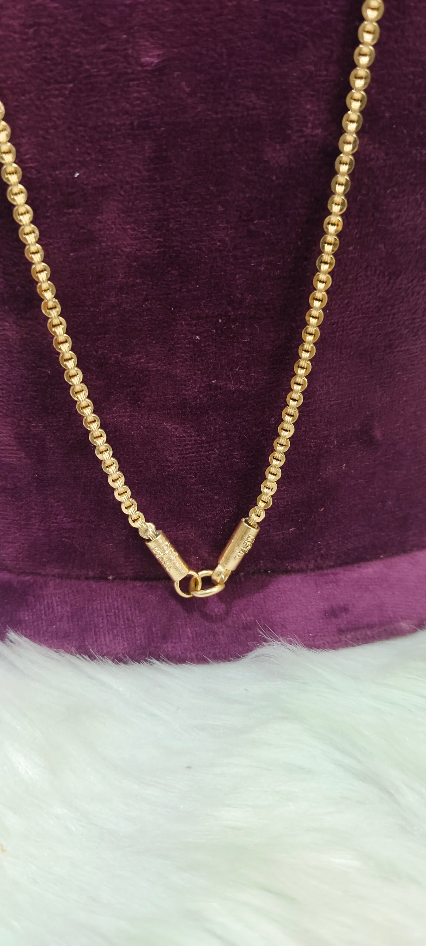 Pure panchaloham unpolished 30" length gold model malbar chain