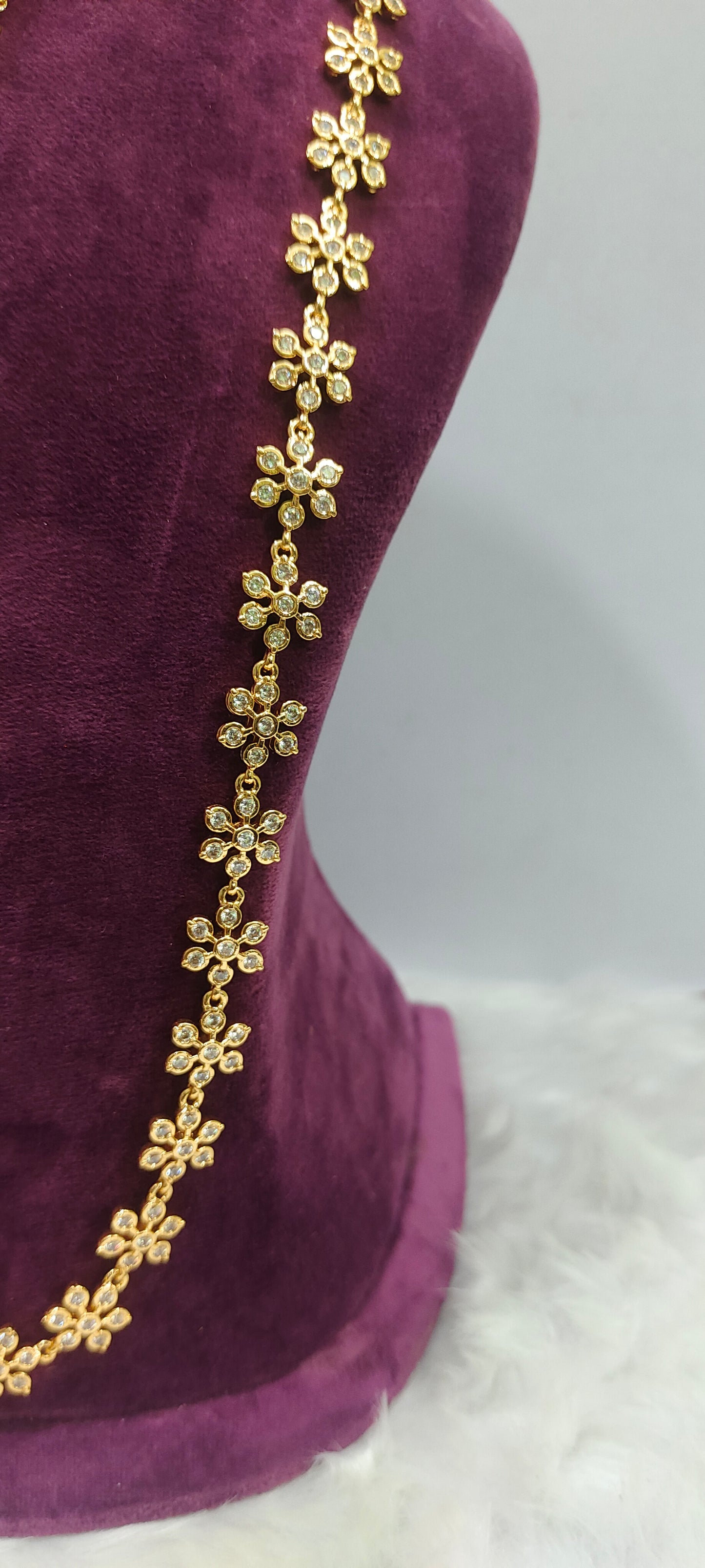 Pure panchaloham long haram with free pendant neck chain