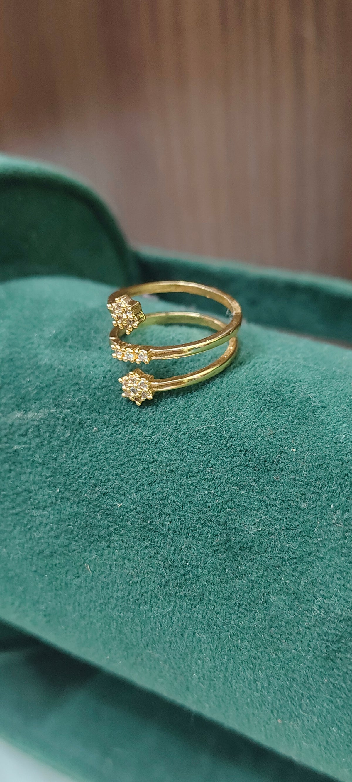 Premium micro gold plated adjustable finger ring