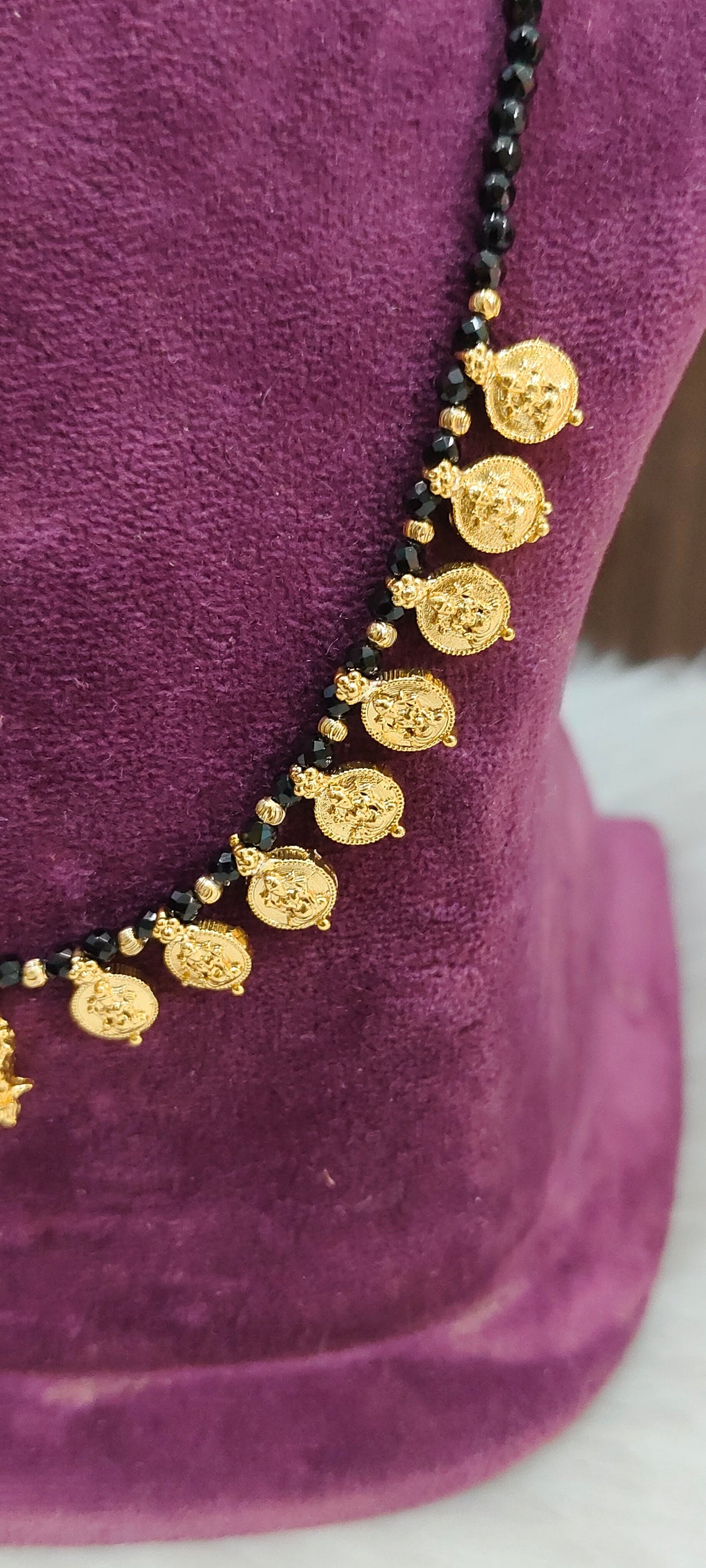 Simple gold look Lakshmi Devi necklace