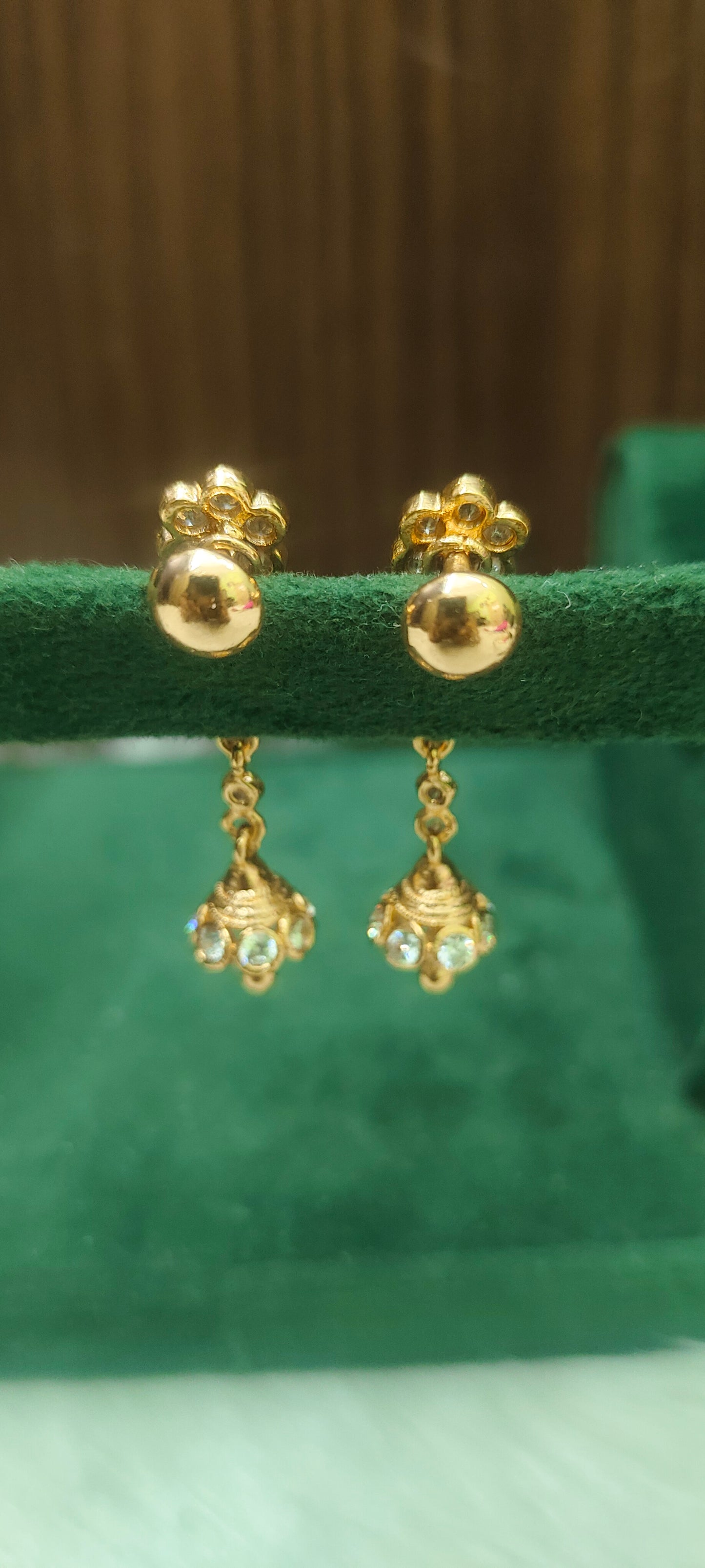 Pure panchaloham gold look sring earrings
