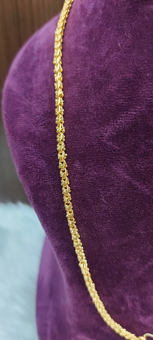 Premium micro gold plated 20" length mens ball basaha chain