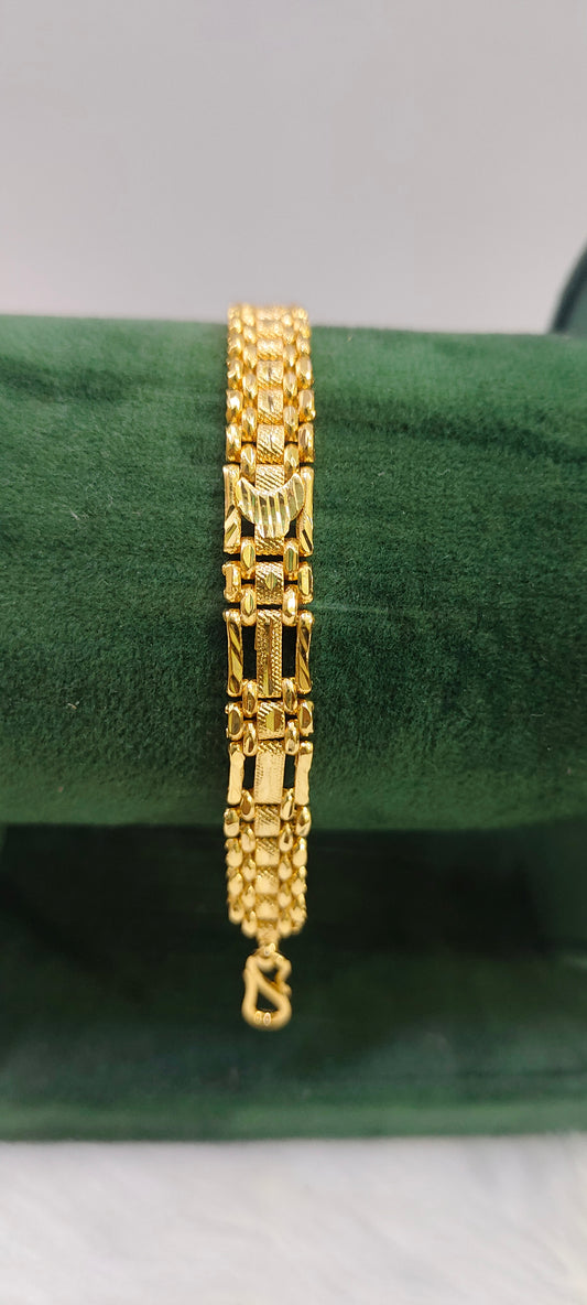 Premium gold look mens bracelet