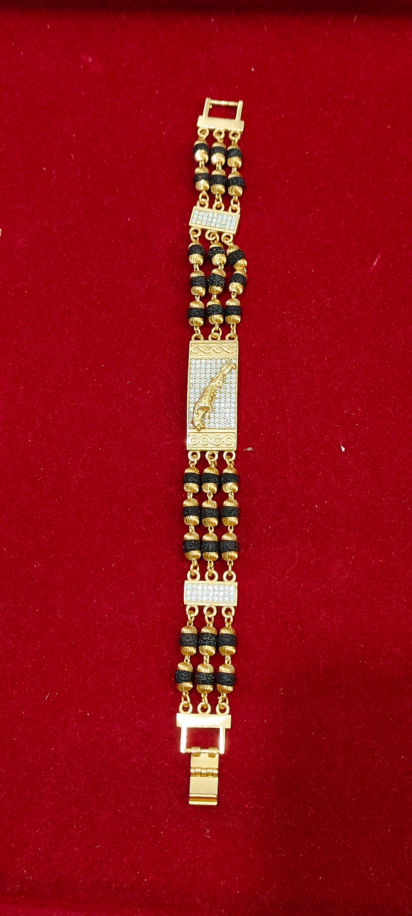 Premium micro gold plated mens bracelet 8" length