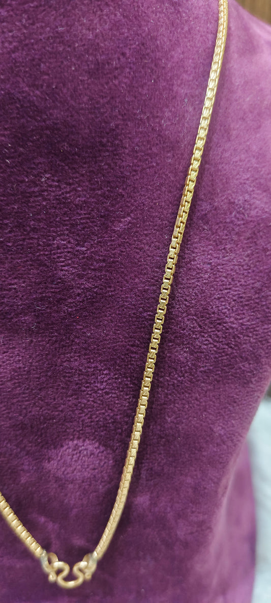 Pure panchaloham unpolished simple gold model chain 18" length