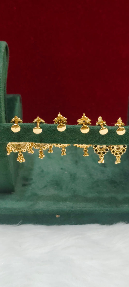 Premium micro gold daily wear plated 3 set earrings with screw back