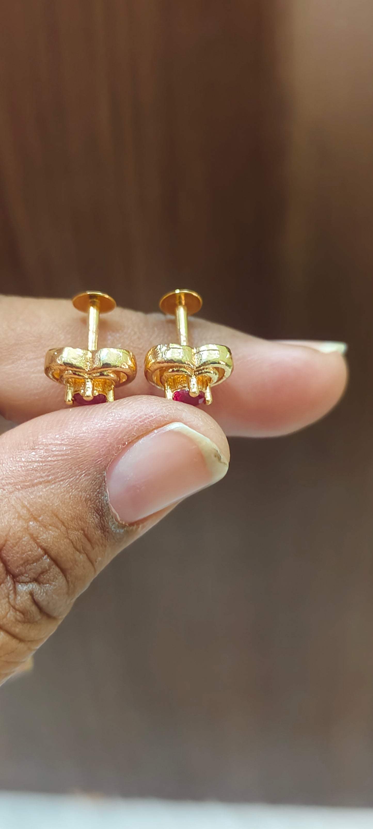 Pure panchaloham heart shape studs