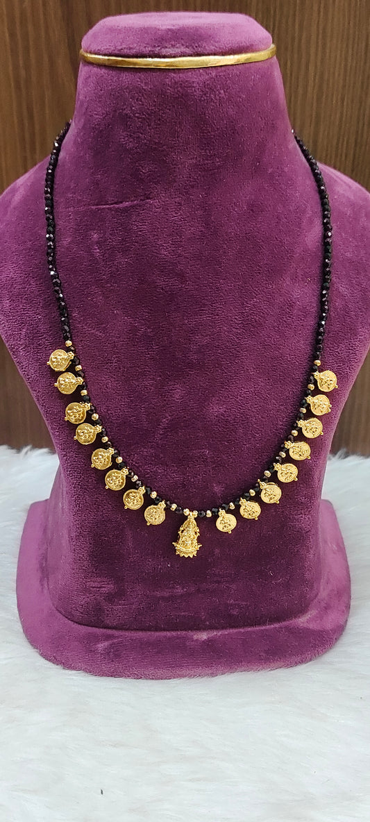Simple gold look Lakshmi Devi necklace