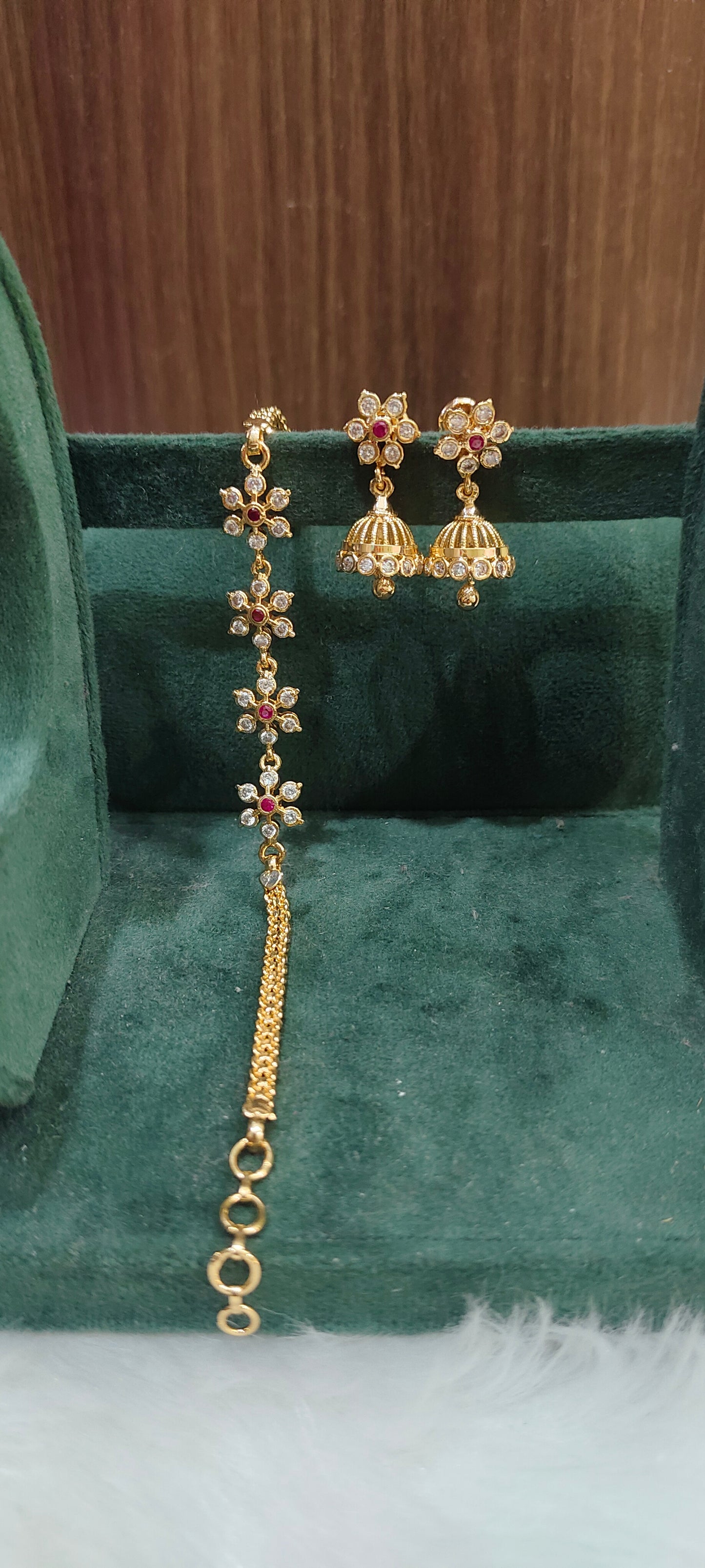 Pure panchaloham ladies bracelet with panchaloham jumkas