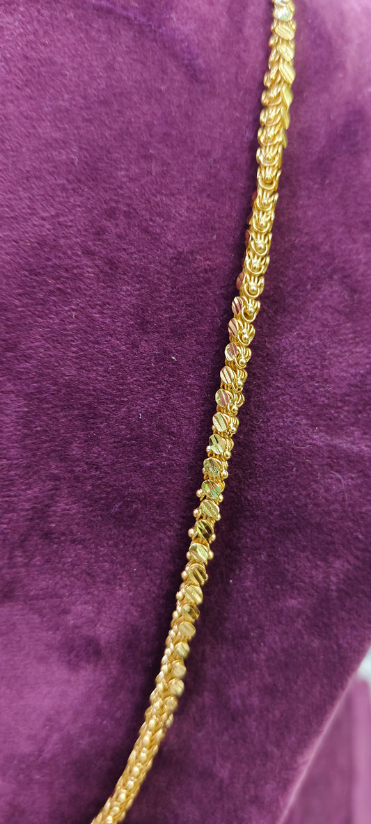 100% gold look 24" length double design chain and 8" length mens bracelet