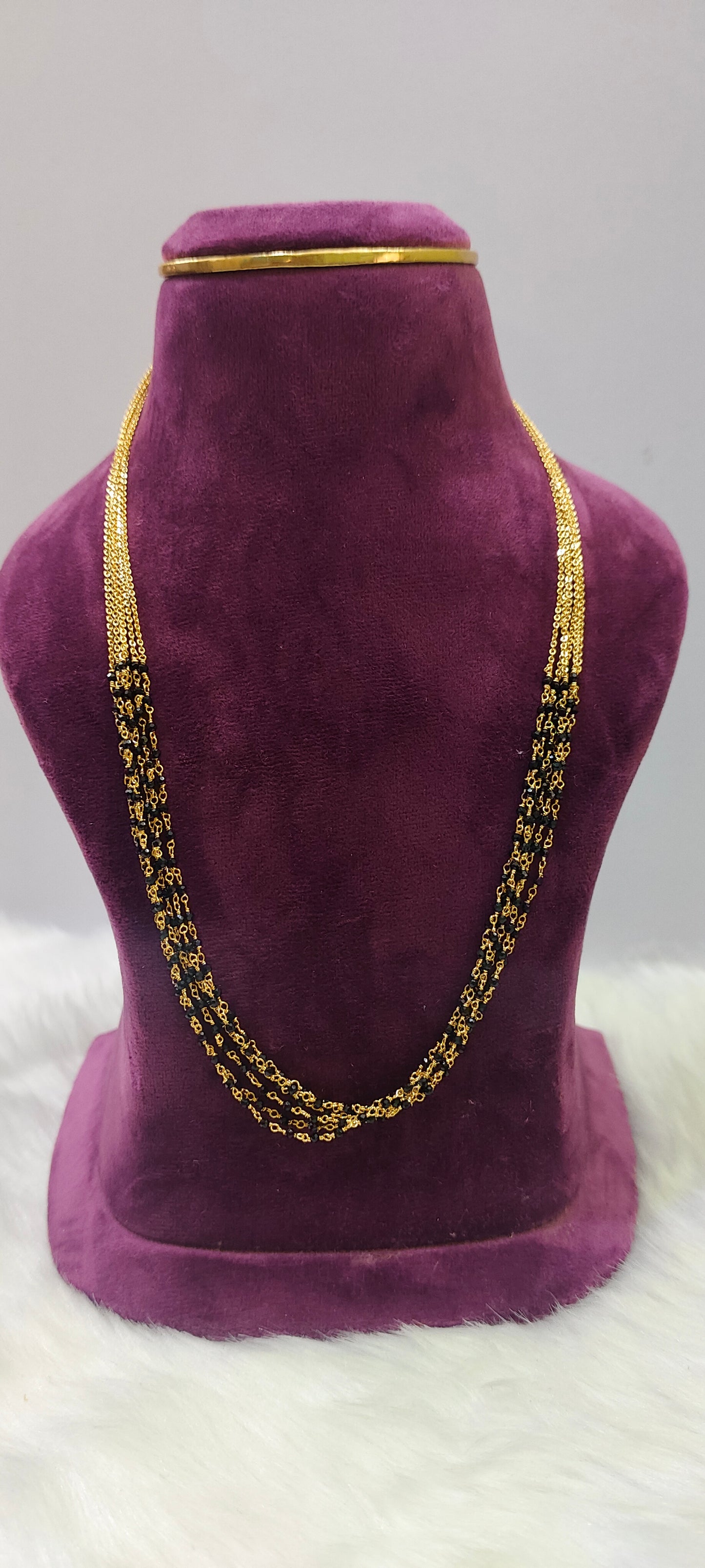 Black diamond model 18" length short black beads