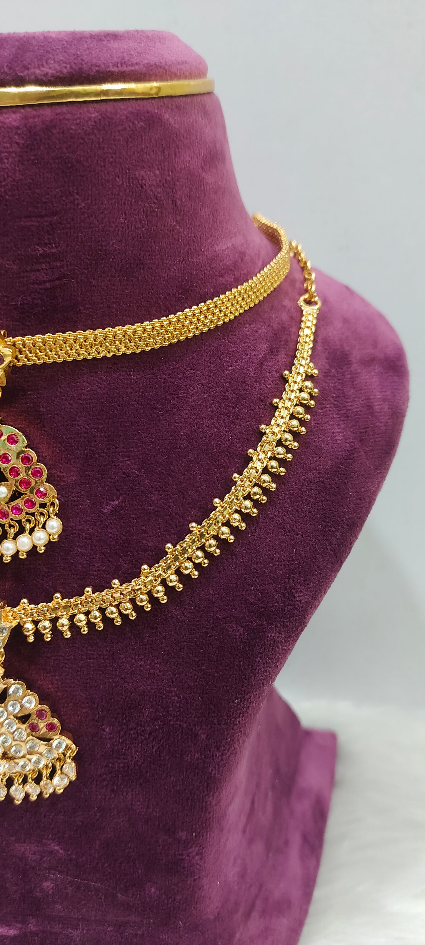Pure panchaloham vintage look 2 necklace combo