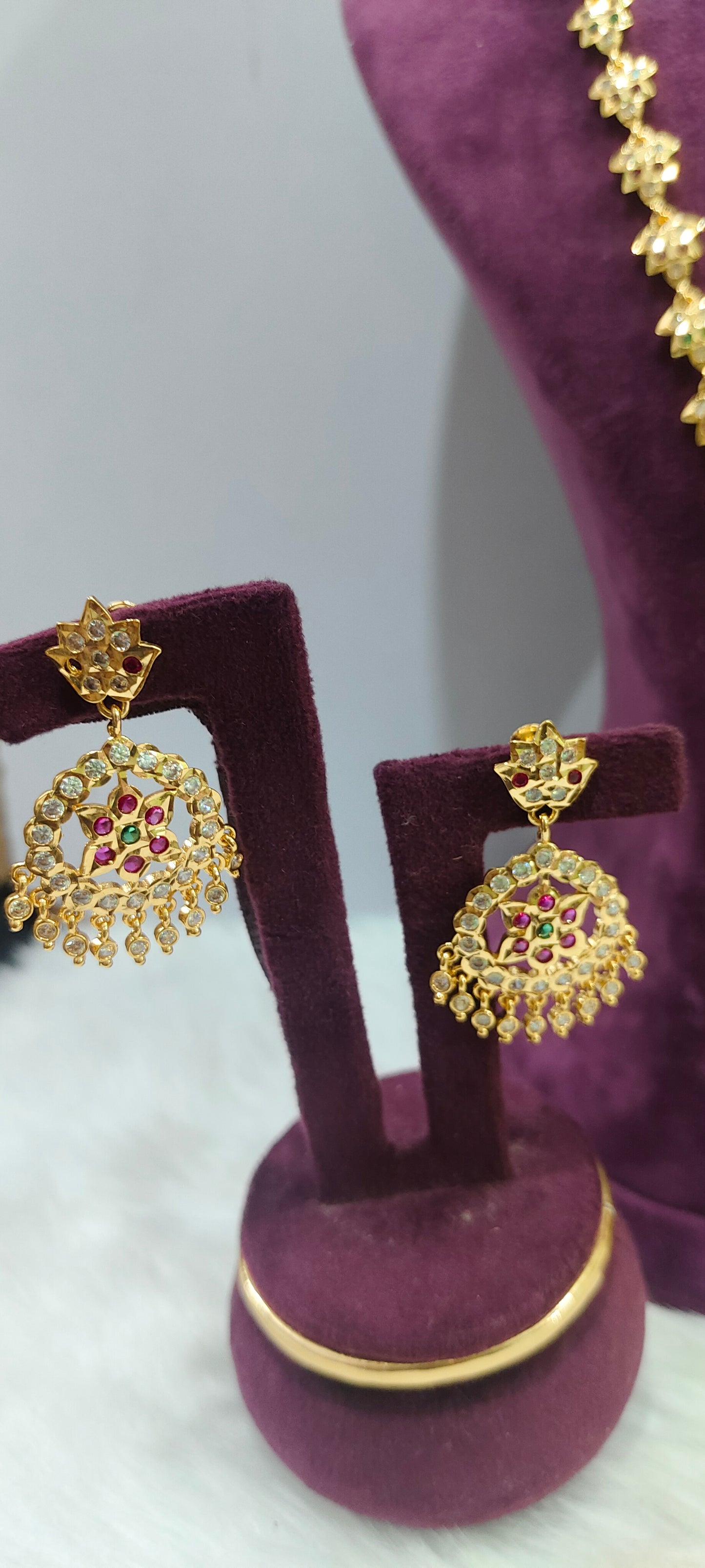 Pure panchaloham necklace and long haram combo set