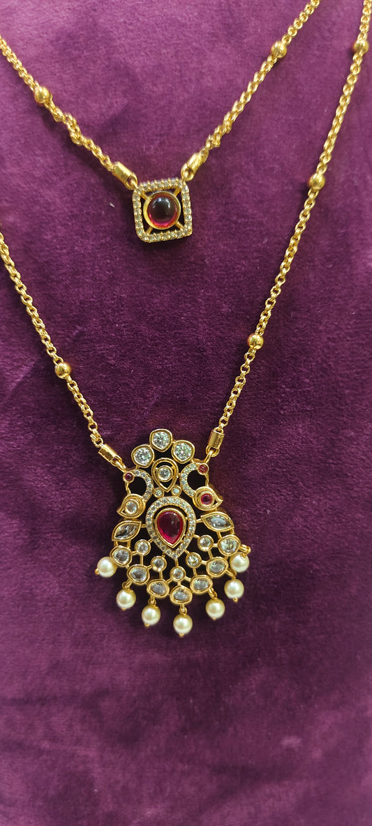 Classy pendant chain of 2 steps 22" length