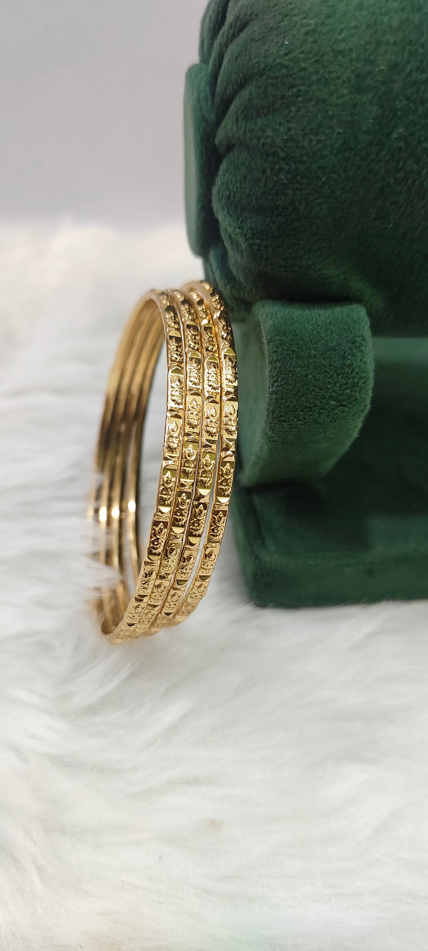 Pure panchaloham unpolished 4 bangles (full Lakshmi Devi)