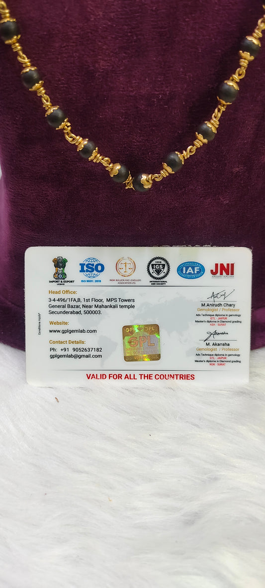 Original Karungali mala with panchaloham caping with certificate