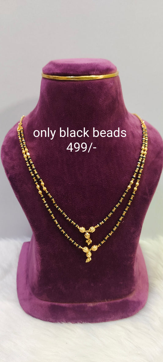 Daily black 2 step beads with cute earrings (combo)