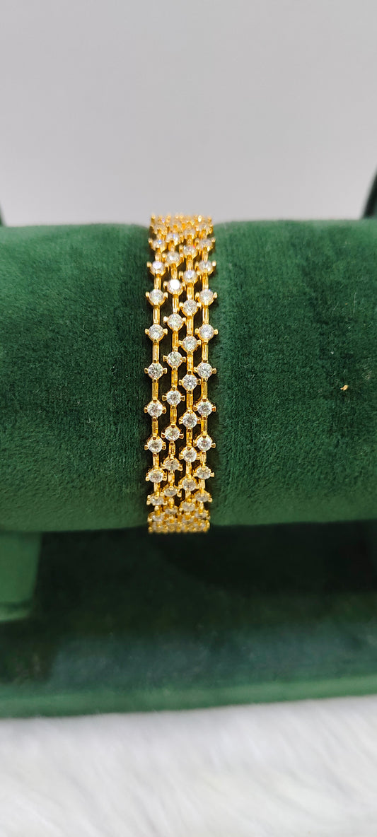 Stunning dimond look micro gold plated 4 bangles