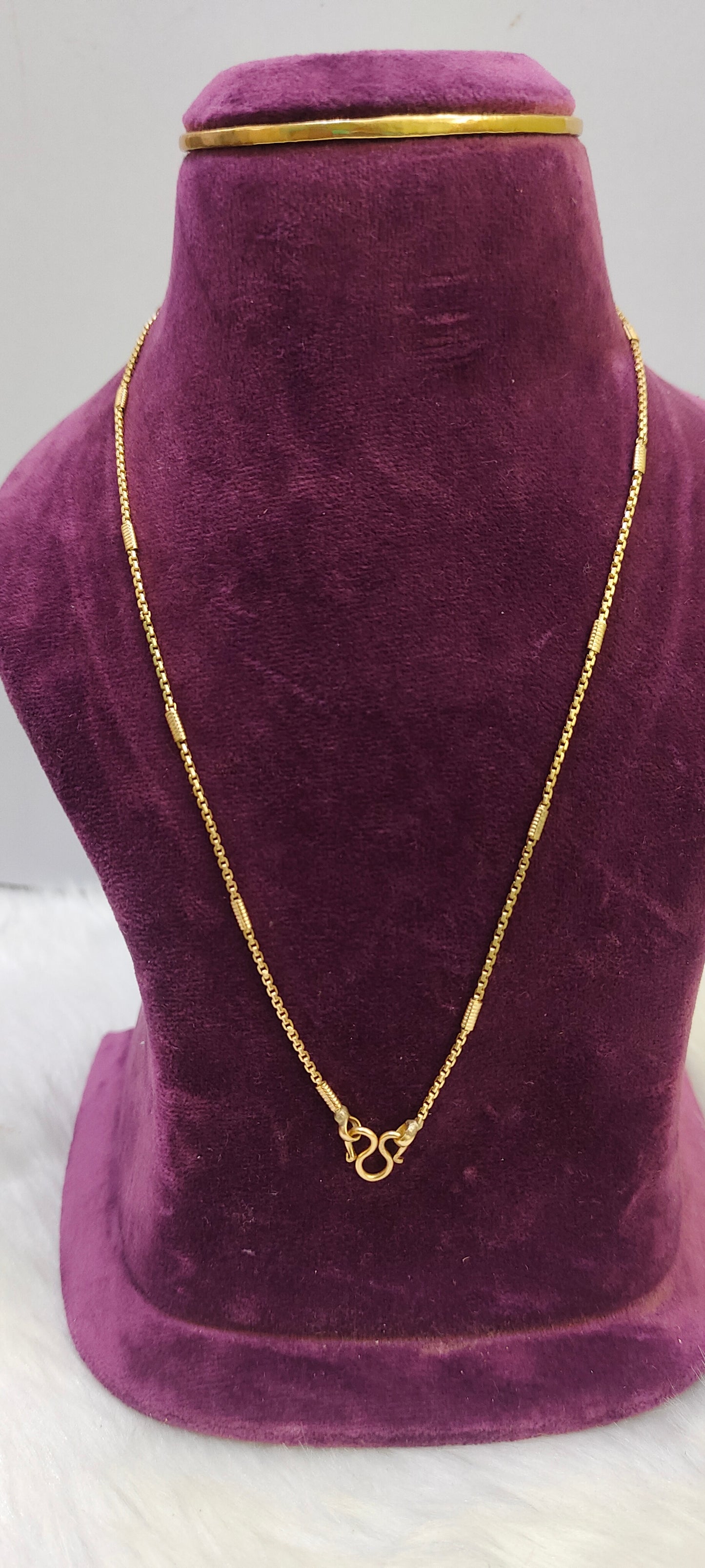 pure panchaloham unpolished mens chain and ladies chain combo( both 18" length)