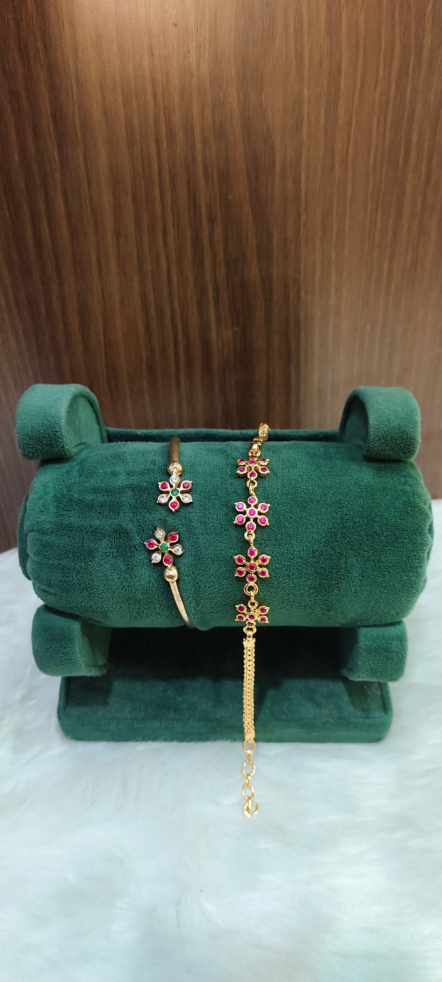 Pure panchaloham ladies polished bracelet and unpolished kada combo