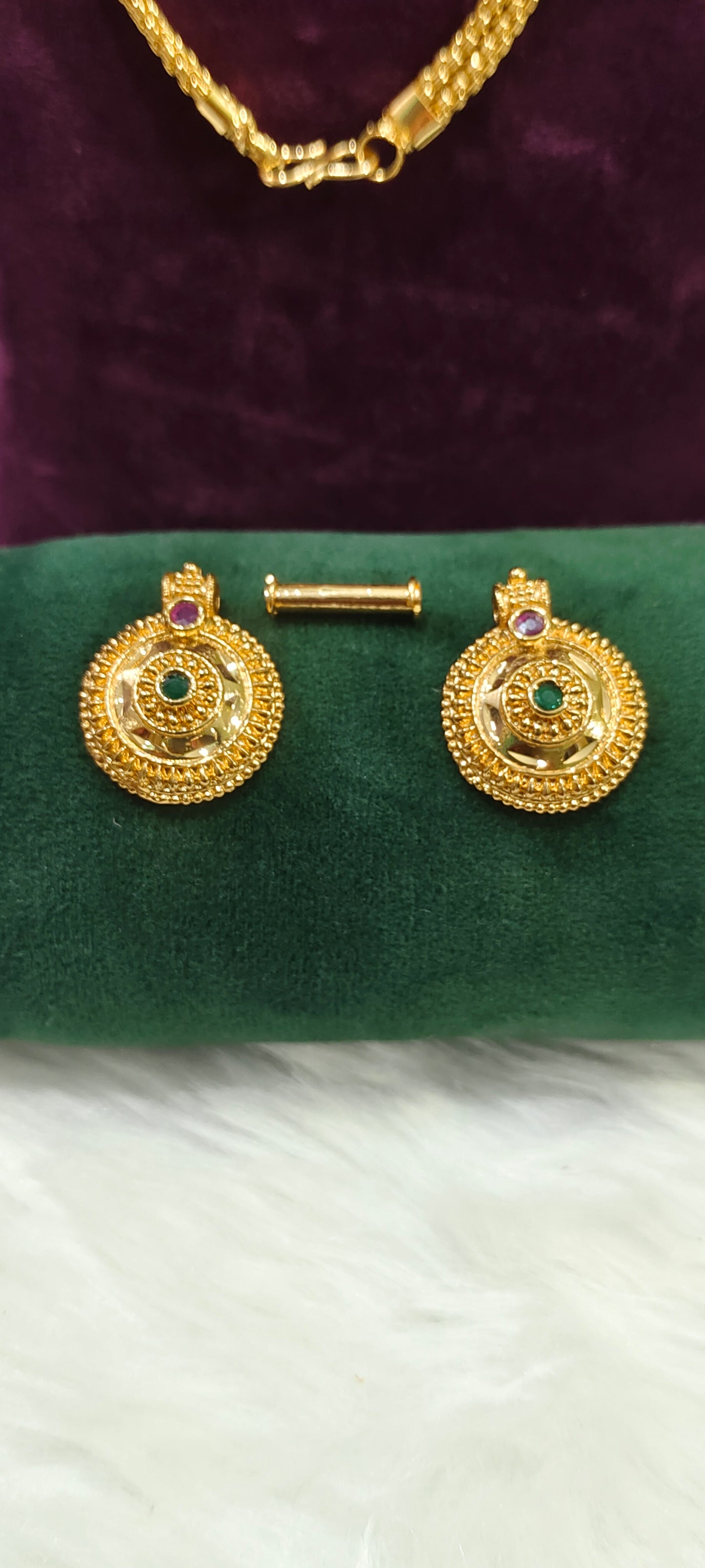 Premium micro gold plated 24" length 2 line thali chain with mangalsutra
