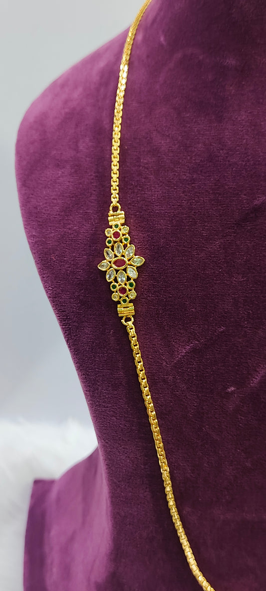 1 gram plated 26" length Side pendant thali chain