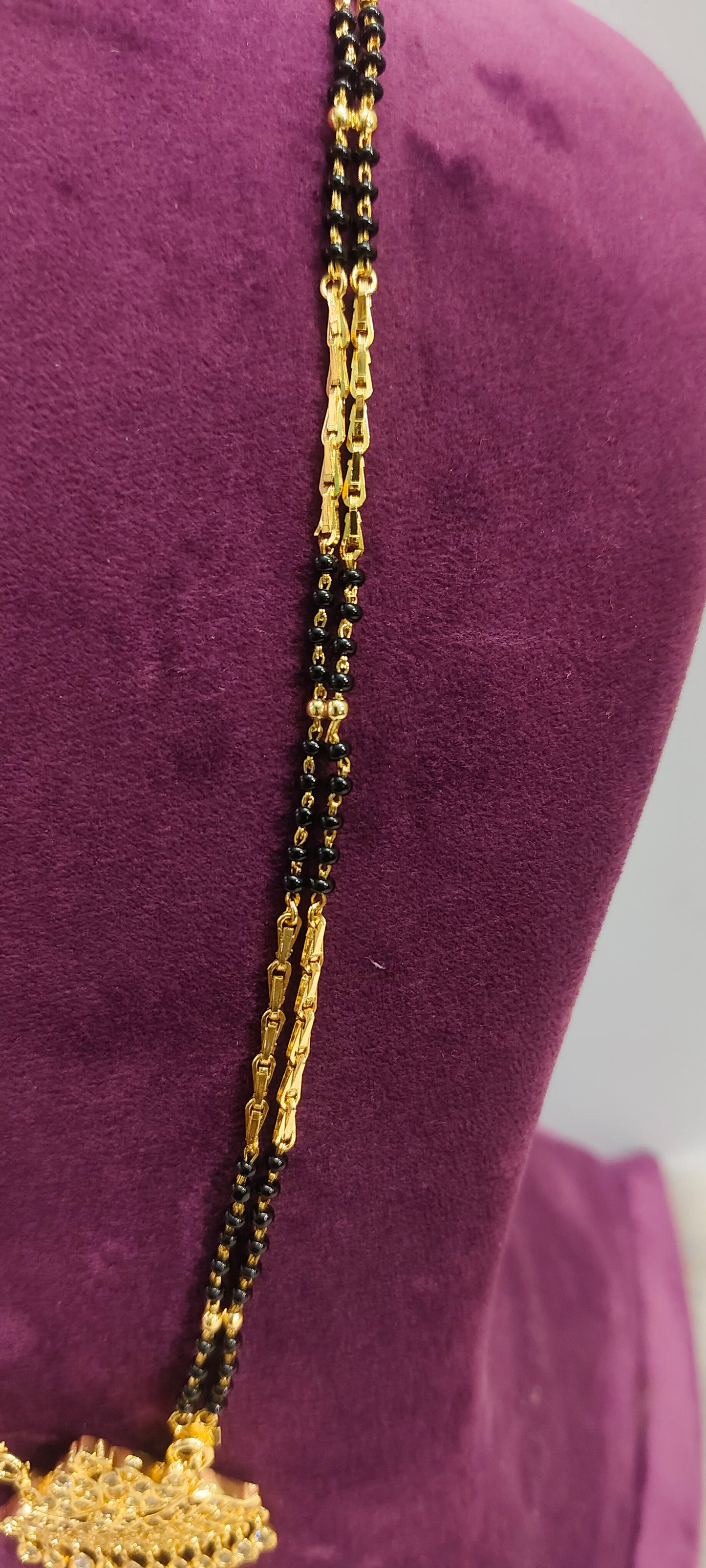 Pure panchaloham pendant with micro black beads (only pendent black beads)